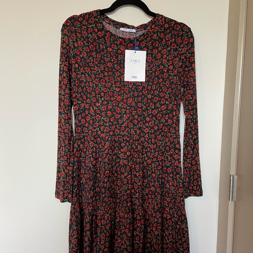 NWT Zara Floral Ruffle Dress